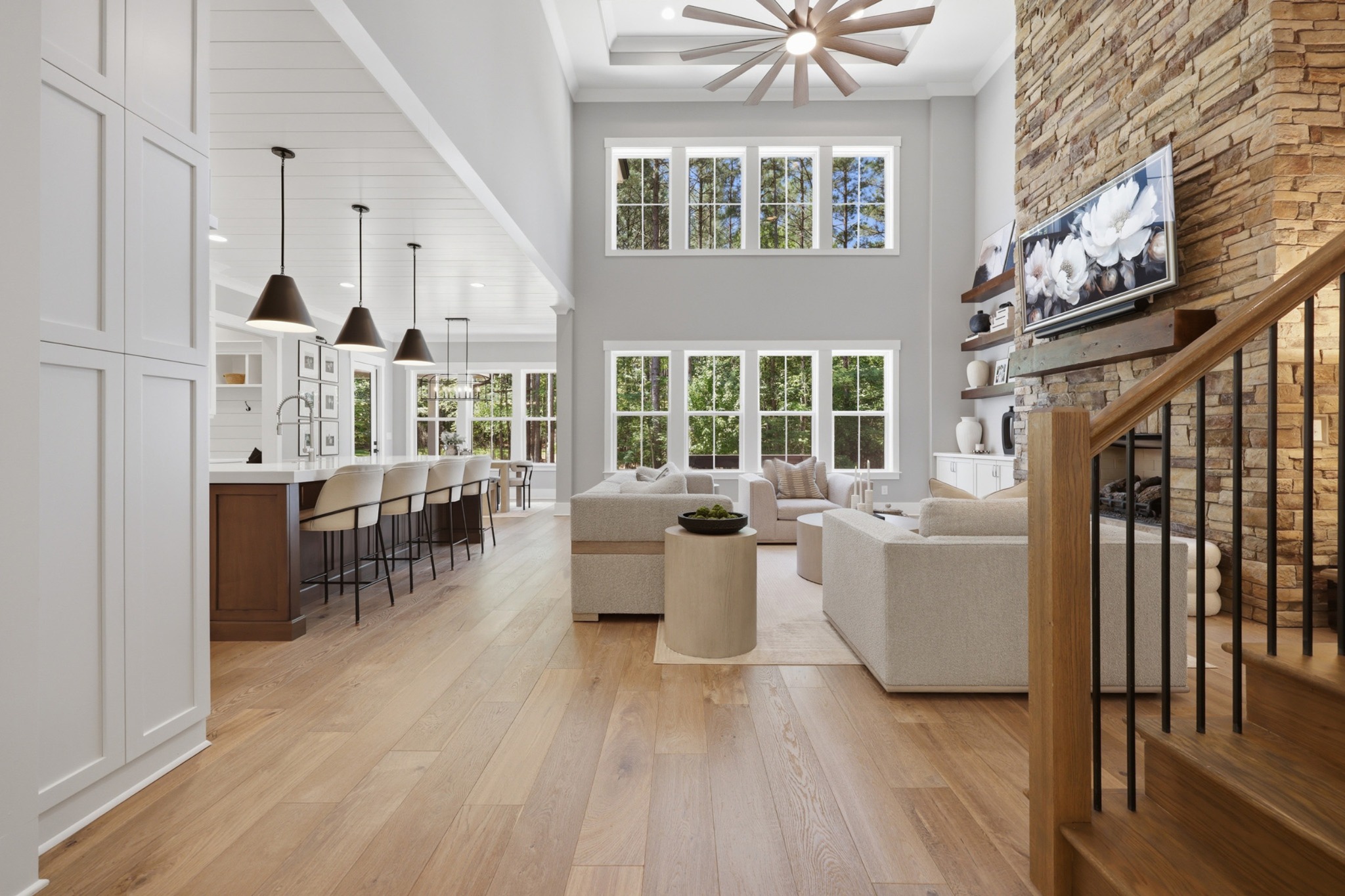 Silver Falls open great room and kitchen
